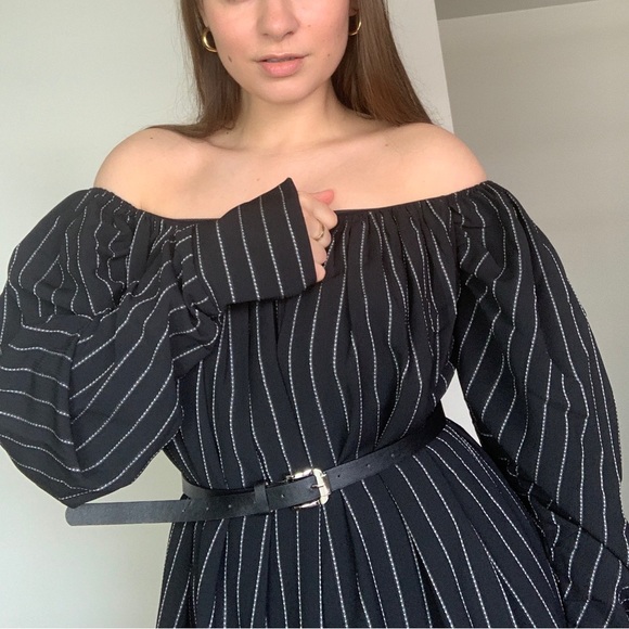 J.ING BLACK DRESS JAZZY OFF SHOULDER size M - Picture 2 of 2